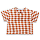 Linen Henly T-Shirt in Paprika Gingham by Phil & Rosie