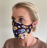 Face Mask - Plum Floral Silk