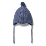 Knitted Cable Bonnet by Wilson and Frenchy in Blue Depths